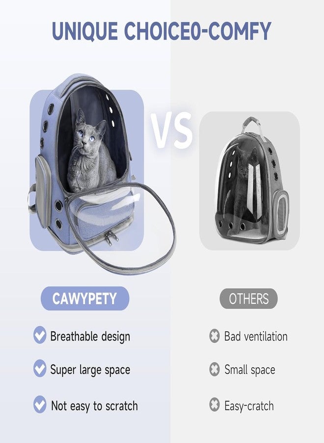 Onomie Cat Backpack Carrier, Breathable Cat Carrier Large Space Bubble Pet Backpack for Kitty Small Dog up to 15lbs, Transparent & Foldable Pet Carrier for Travel Hiking (Blue) - Image 2